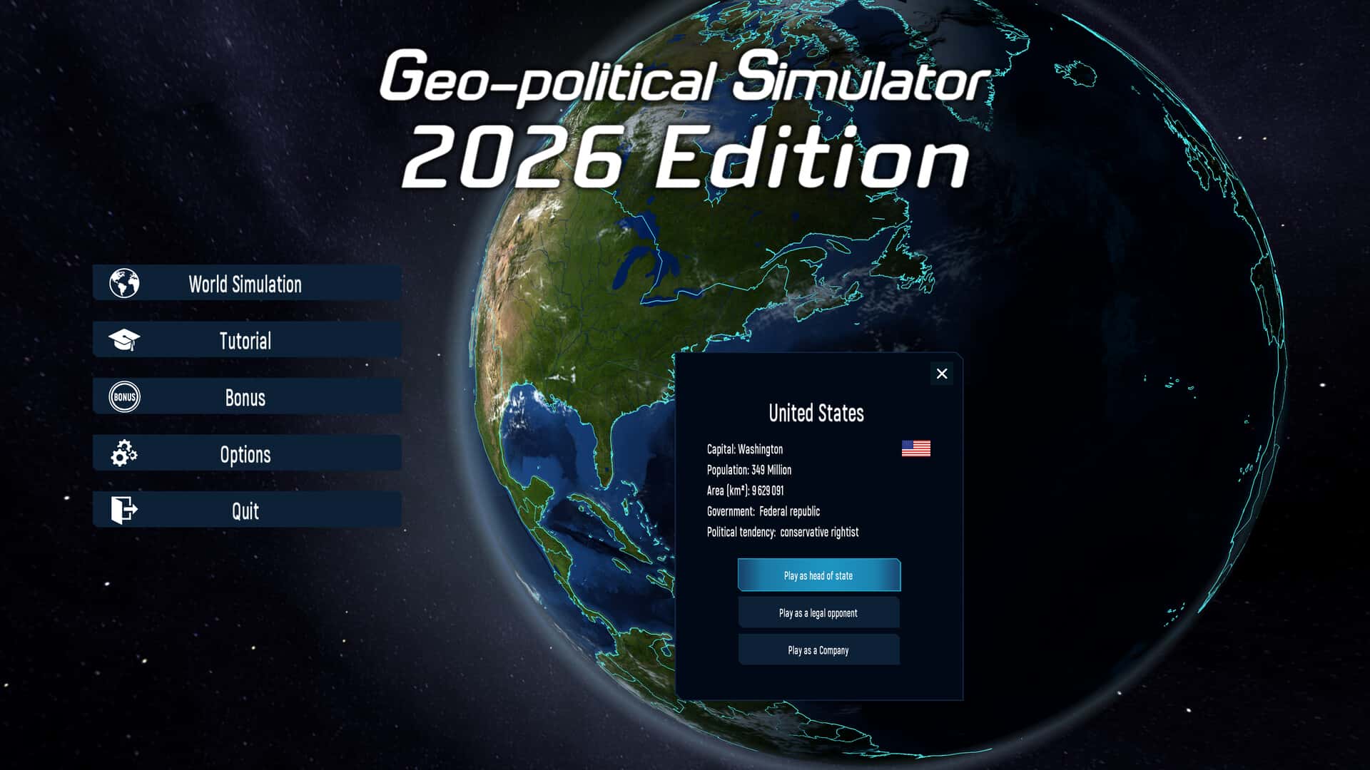 地缘政治模拟器 2026(Geo-Political Simulator 2026 Edition)