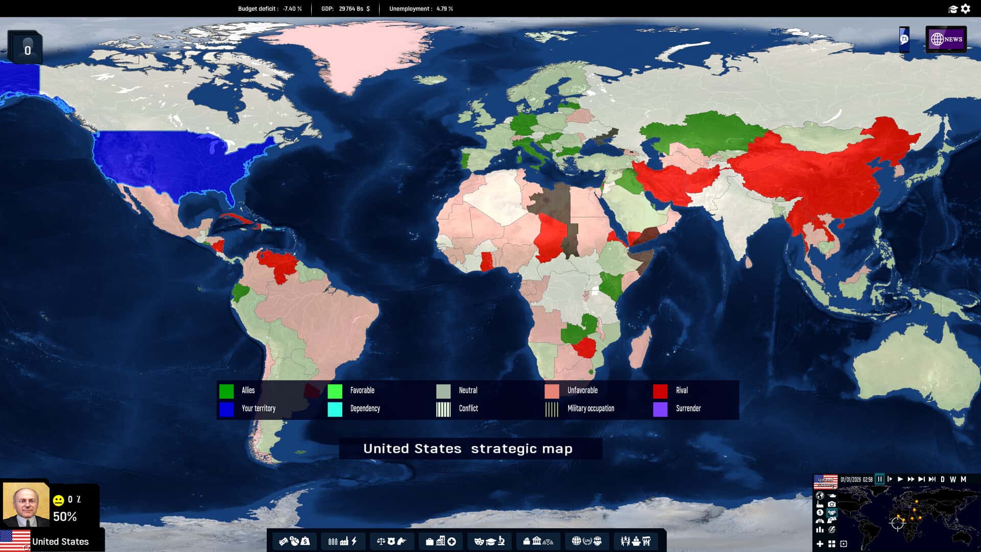 地缘政治模拟器 2026(Geo-Political Simulator 2026 Edition)